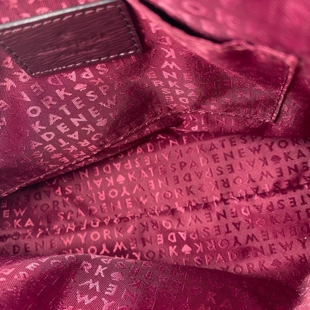 Kate Spade In Burgundy Patent Leather Crossbody Bag
